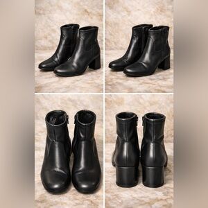 Madden NYC Black Block Heel Ankle Boots Women’s Size 8 Side Zip Booties